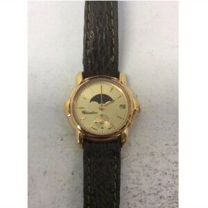 Valentino Women's Watch with Gold Case and Brown Strap